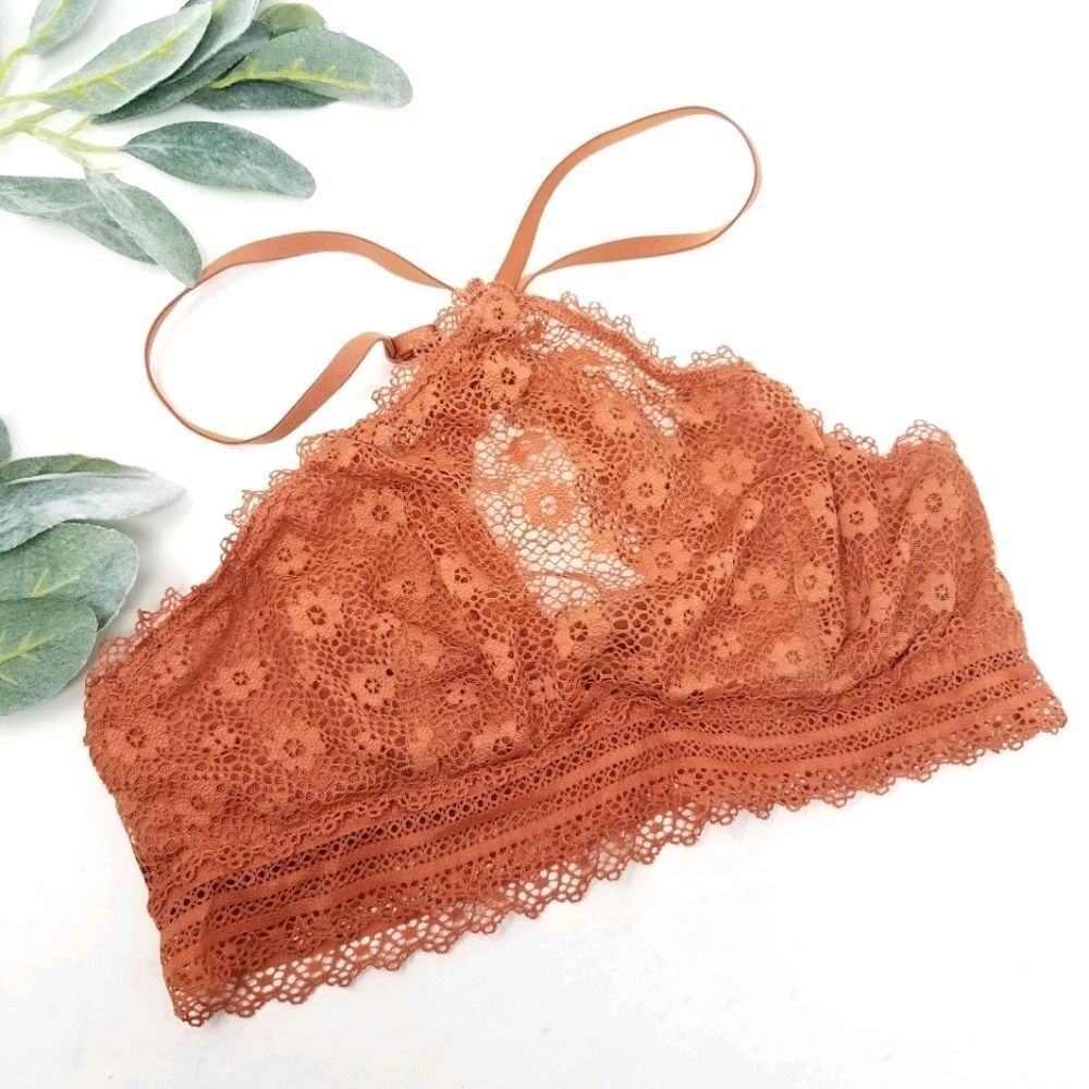 VICTORIA'S SECRET Rust Lace Underwire Bralette S